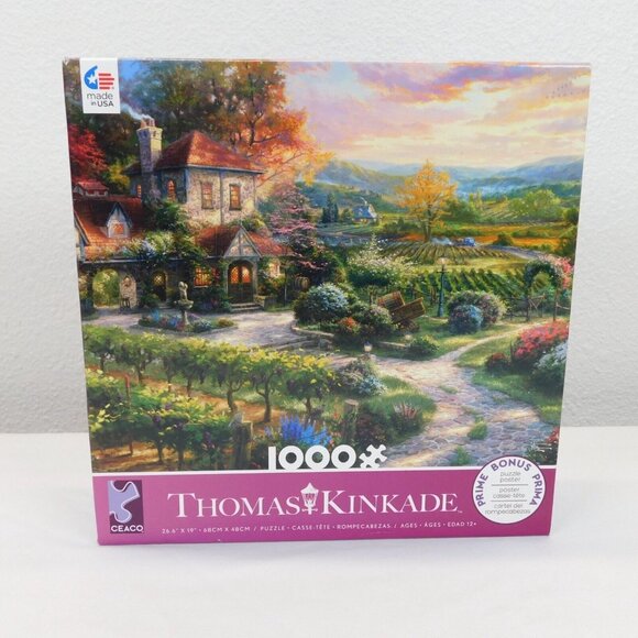 Thomas Kinkade Other - Thomas Kinkade Wine Country Living 2018 Jigsaw Puzzle 1000 pc CEACO 26 x 19 NEW
